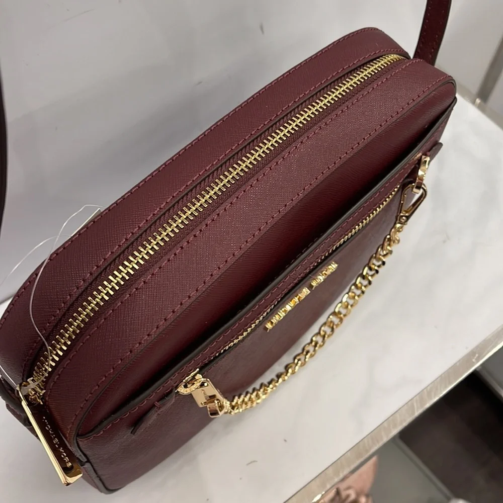 Michael Kors Jet Set Item Large East West Zip Chain Crossbody Bordeaux